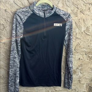 Hershey's Navy Gray Women's 3/4 Ziip Lightweight Sweatshirt Size S